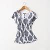 Awesome Customer-Supplied Fabric Export Linen Print Export Round Neck Loose Short Sleeve T-shirt Female Linen Tops Summer