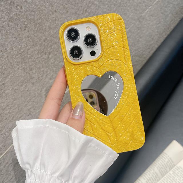 Роскошный мягкий чехол для телефона с зеркалом для макияжа и сердечком для Iphone 14 13 12 Pro Max 11, милый простой стильный противоударный чехол Funda