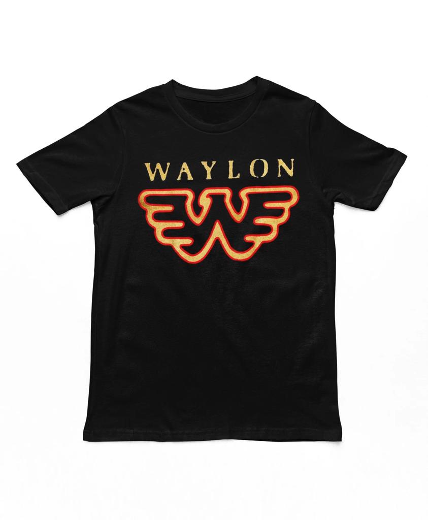 Уэйлон Дженнингс Летающая W Мужская футболка Кантри Рок Музыка Классическая Группа Новая Черная