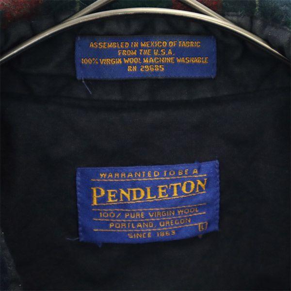 Рубашка PENDLETON в клетку с длинным рукавом, шерстяная, L, мужская, б/у