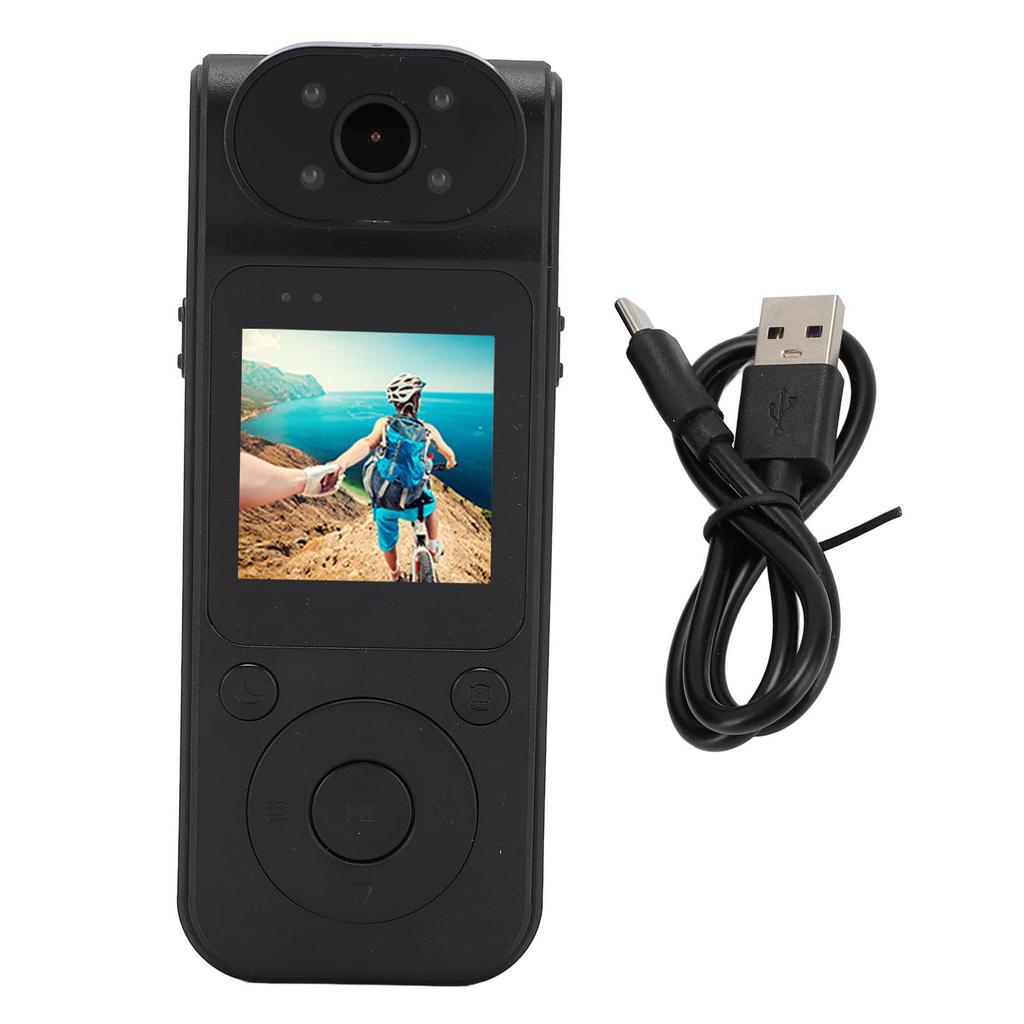 Back Clip Camcorder 4K 1.5 Inch IPS Screen Magnetic Wearable Camera 180 Degree Rotatable Lens Body W