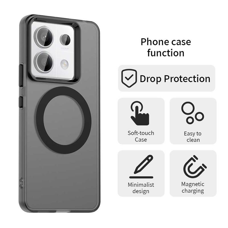 Чехол для Xiaomi Redmi Note 13 Pro 5G с поддержкой Magsafe, покрытие для беспроводной зарядки, матовый TPU бампер для задней панели телефона Xiaomi Redmi Note 13 Pro Plus