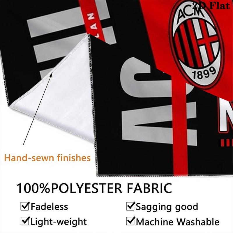 Custom Name Ac Milan Wall Tapestry Aesthetic Wall Hanging Printed Fabric Blanket Decorative Tapestries for Bedroom Living Room Home Decor