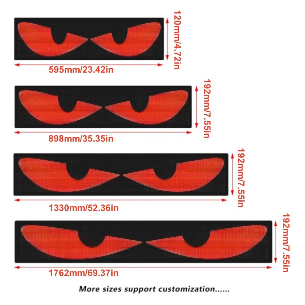 Светодиодные глаза для лобового стекла Анимированные светящиеся автомобильные глаза Гибкий светодиодный дисплей Программируемые гибкие светодиодные знаки Светодиодный экран для автомобиля
