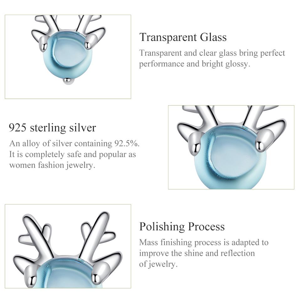 BAMOER настоящие серьги из стерлингового серебра 925 пробы с лосем и девушкой, драгоценные ювелирные изделия, женские серьги, подарок