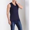 Men Summer Fitness Vest Solid Color Seamless Plus Size V Neck Sleeveless Stretchy Soft Breathable Quick-drying Pullover Casual Men Gym Sport Tank Top