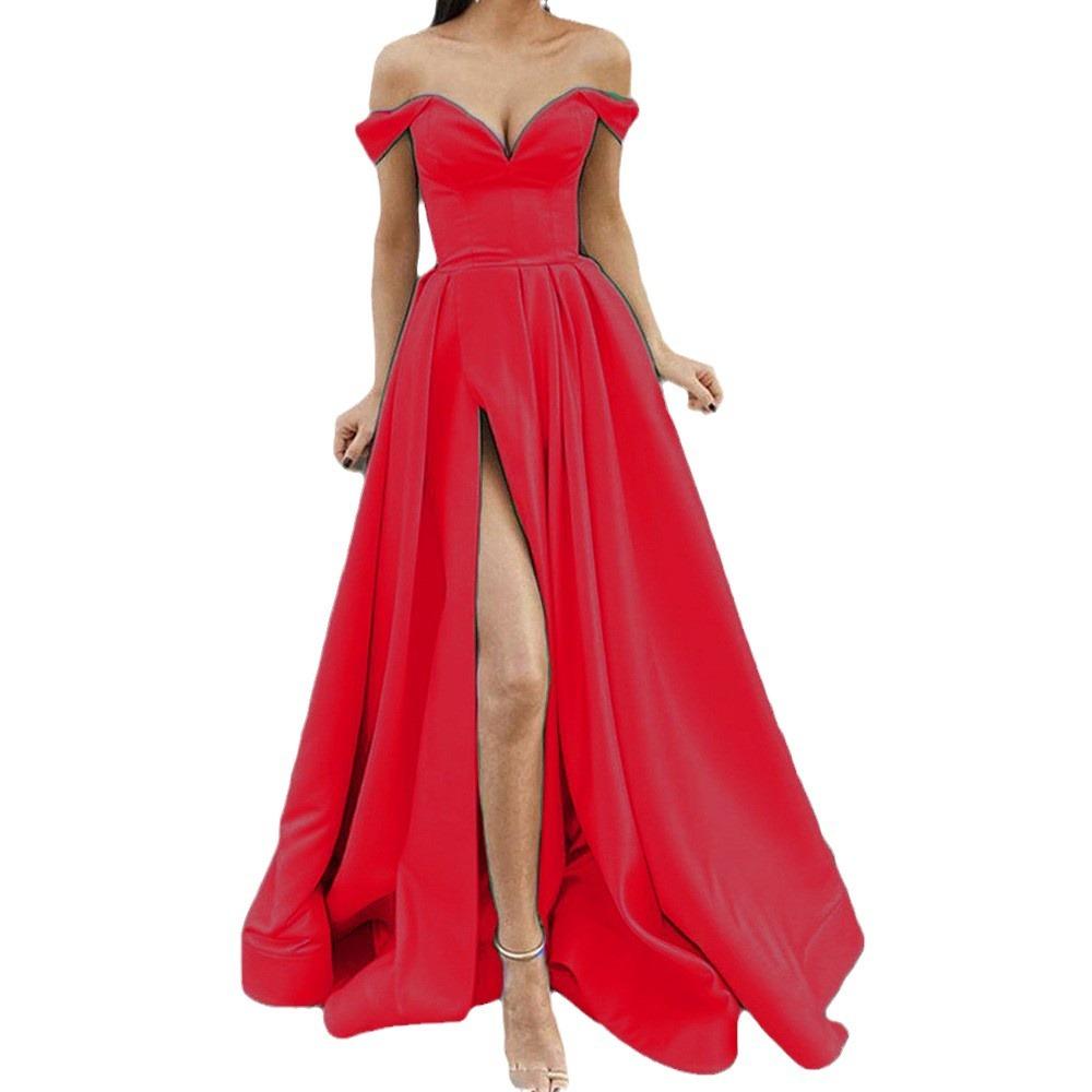 Весна новая европейская и американская женская одежда многоцветный топ-труба V-образный вырез открытая спина платье-маятник с разрезами без рукавов, длинное платье