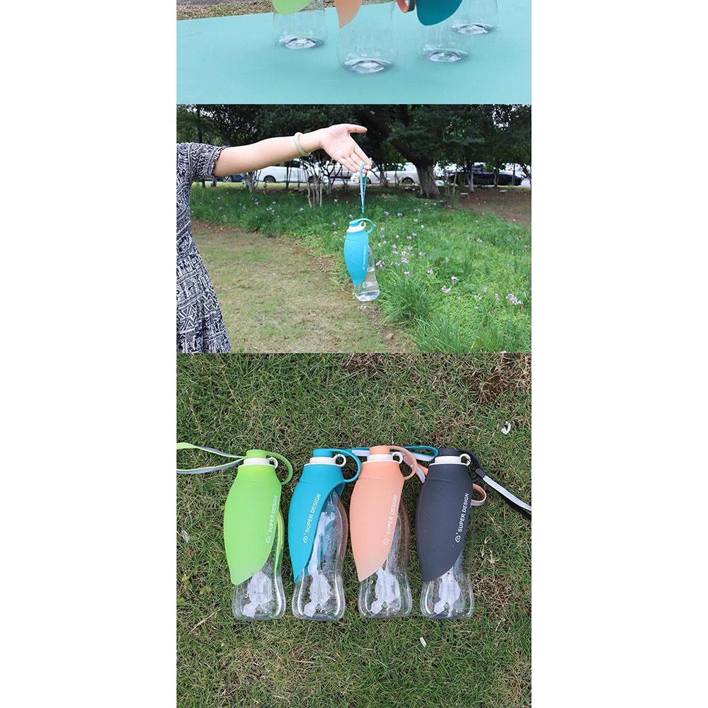 580ml Dog Water Bottle for Walking, Pet Water Dispenser Feeder Container Portable with Drinking Cup Bowl Outdoor Hiking, Travel