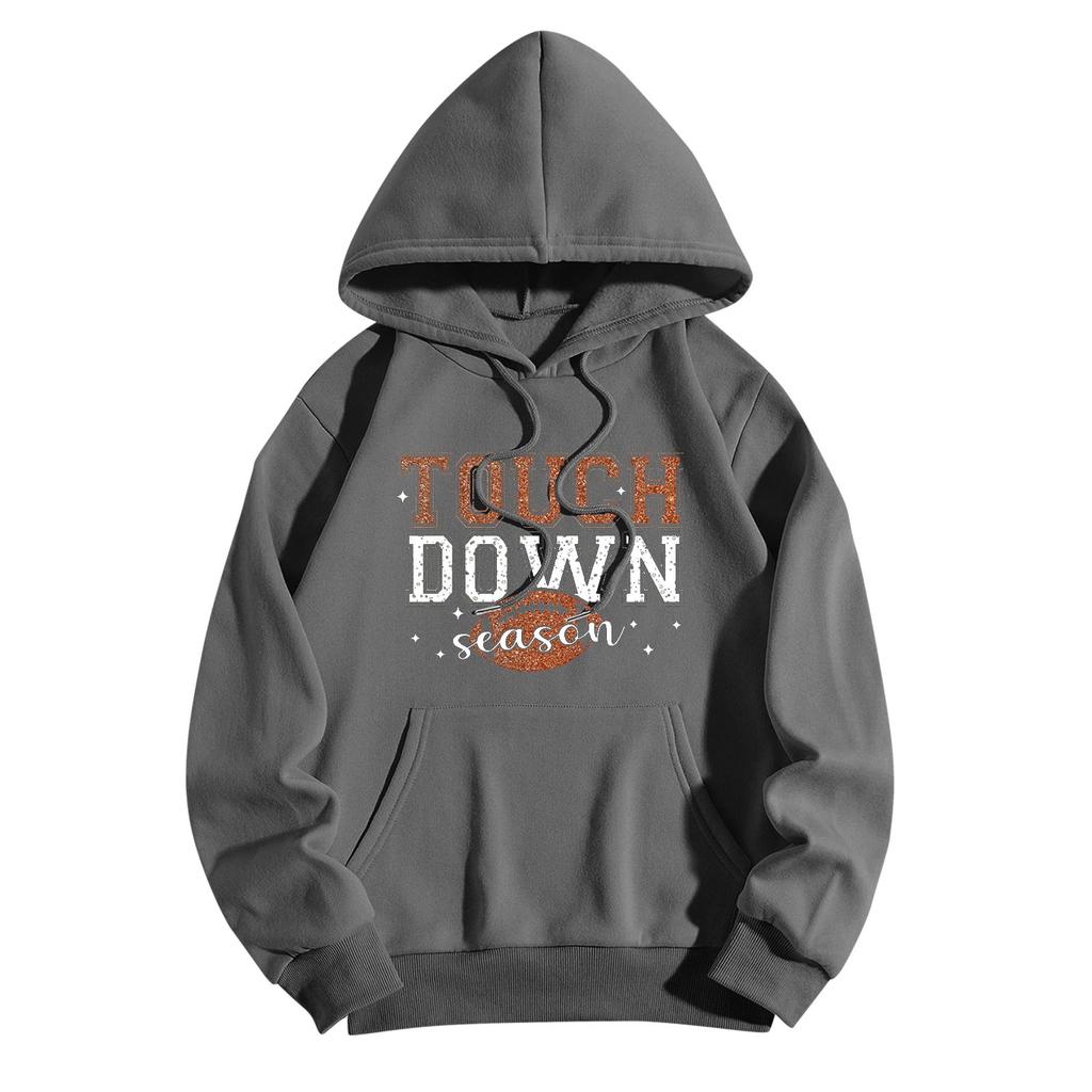 Толстовки для девочек-подростков с длинным рукавом и принтом букв, повседневные графические толстовки с капюшоном, пуловер с завязками, симпатичная толстовка большого размера