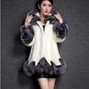 Winter Fashion Women Furry Hooded Coat Warm Fur White Black Rabbit Mink Fur Casual Overcoat (Plus Size S-5XL)