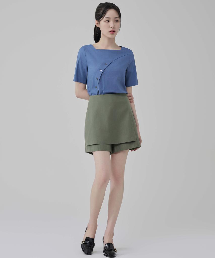HYEYEONG KIM Шорты-обертка-Хаки