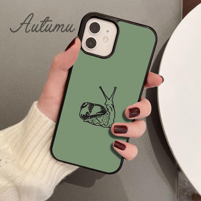 Чехол для телефона с изображением улитки и мультяшным животным для iPhone 11 12 13 14 Pro Max mini X XR XS SE 2020 6S 7 8 Plus Samsung Galaxy S21 S22