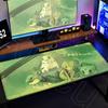 Office Gamer Decoration Mouse Mat Chikorita Anime Green Mouse Pad Large Desktop NonSlip Keyboard Rug Notebook Protector