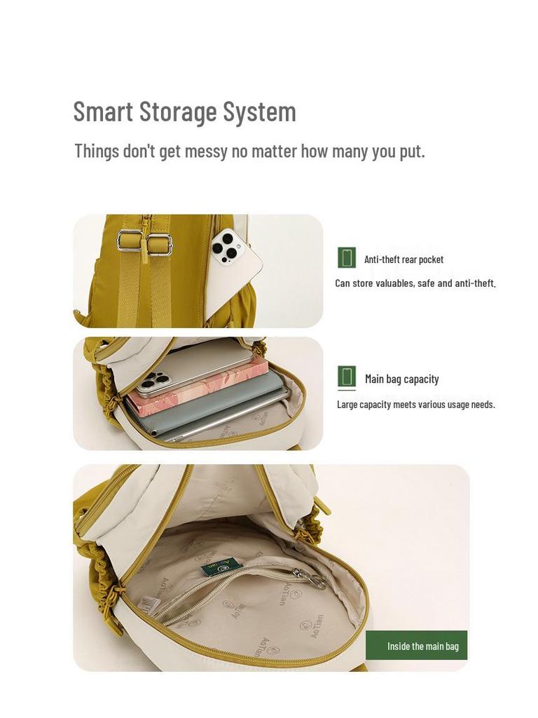 Женский универсальный легкий рюкзак - Повседневный, для путешествий, Модный, Большой вместимости, Идеально подходит для студентов и тех, кто ездит на работу.