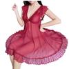 Sexy Babydoll Lingerie Large Size Inner Underwear Nightwear Wine [ADOSSY] Women's (XXL, Red)