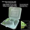 Plastic Disposable Lunch Box with Compartments - 3, 4 Grid Options for Takeaway, Bento, or Fast Food | Free Shipping