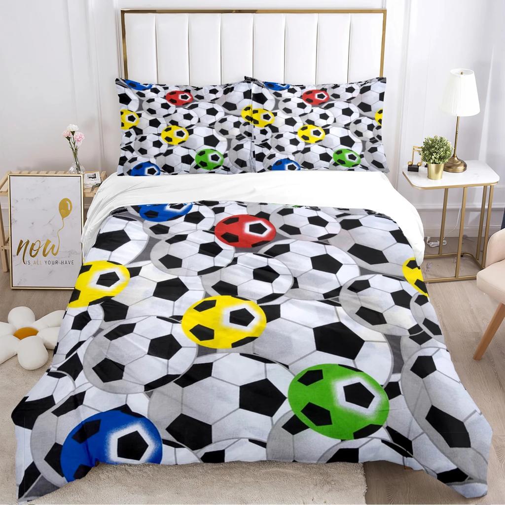 Мягкий комплект постельного белья с пододеяльником Футбол Мягкий теплый одеяло Комплекты постельного белья плюс наволочки для Teens, Односпальный/Двуспальный/Квин/Кинг Удобный пододеяльник Наволочка