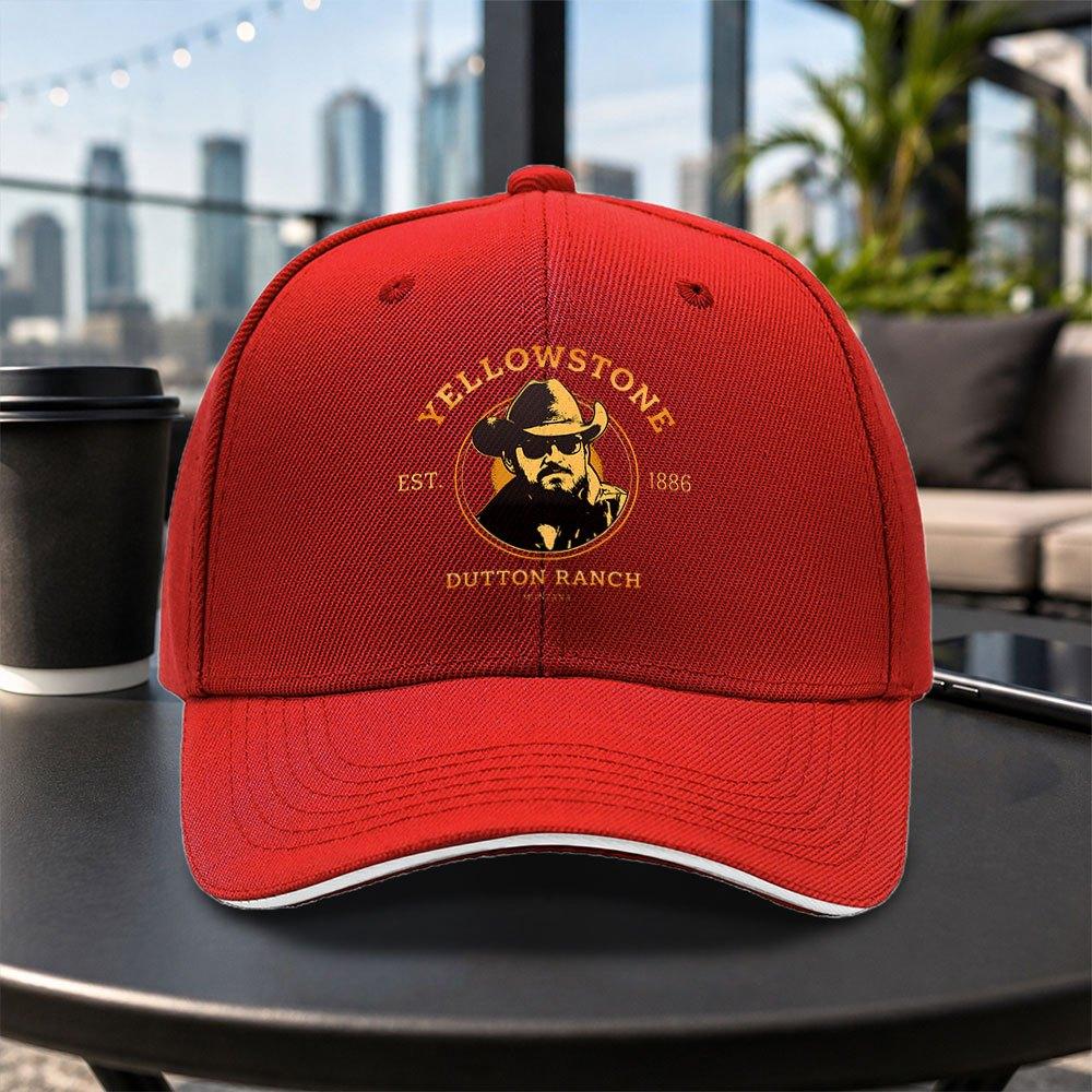 pc Yellowstone Dutton Ranch Baseball Cap Suitable for Travel Parties Daily Wear Adjustable Duckbill Hat with Iconic Ligh