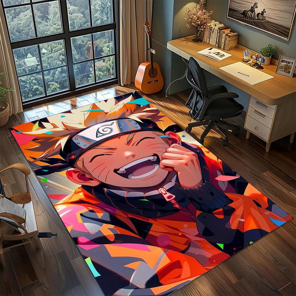 Naruto Uzumaki Washable Big Coverage Rug Carpet, Non Slip Floor Mat for Home Bedroom Gamer Room Decor.-TING
