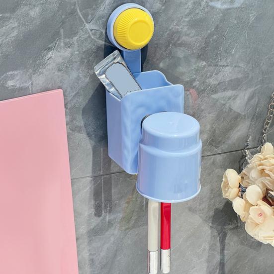 Настенный органайзер-подставка для зубных щеток с отделением для хранения, высокая грузоподъемность