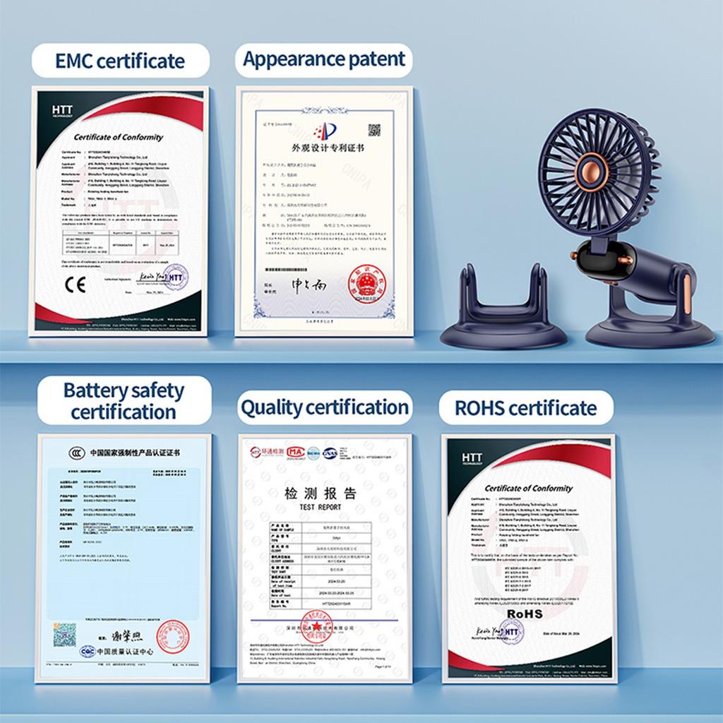Handheld Fan Portable Small Fan Rechargeable Long Battery Life Multifunctional Neck Hanging Rotating Fan