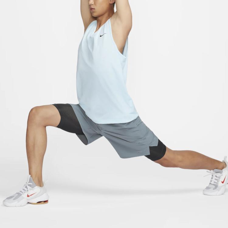 Nike Dri-Fit High Neck Solid Color Pullover Vest Men Tops Glacier-Blue DV9842-474