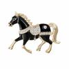 Retro Enamel Rhinestone Horse Brooch Luxury Animal Lapel Pins Zodiac Pin  Party Decoration