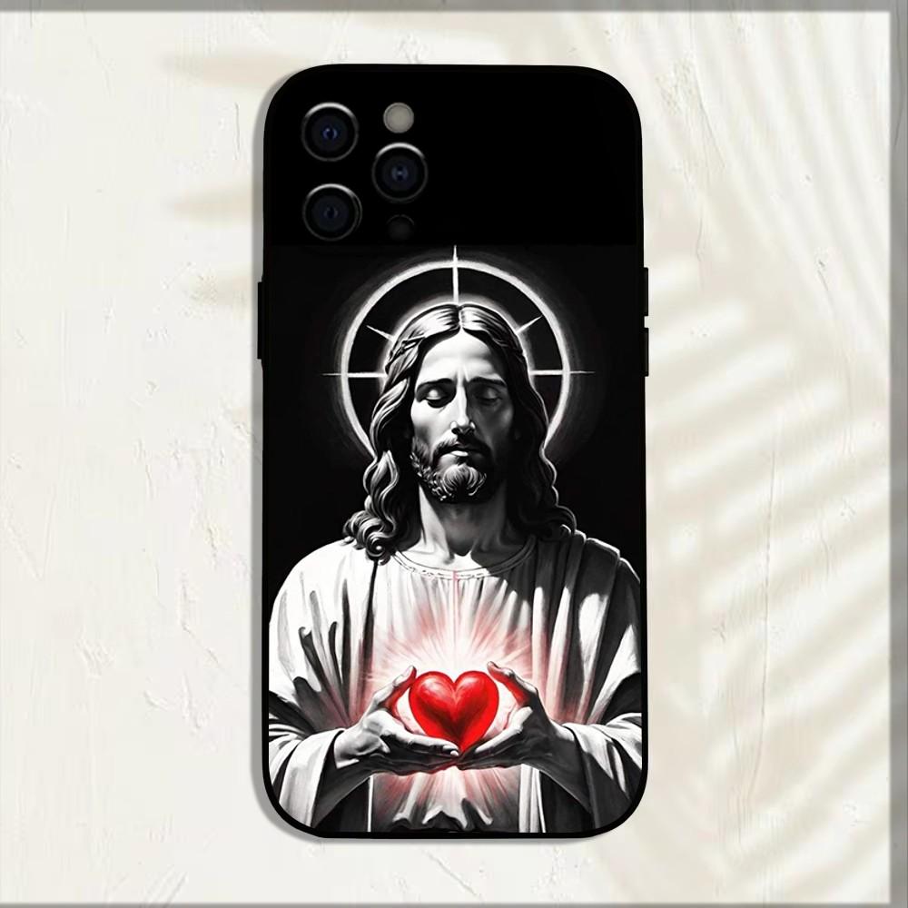 San Judas Tadeo ART Phone Case For iPhone 15,14,13,12,11,Pro,X,XS,Max,XR,Plus,Mini Soft Black Cover