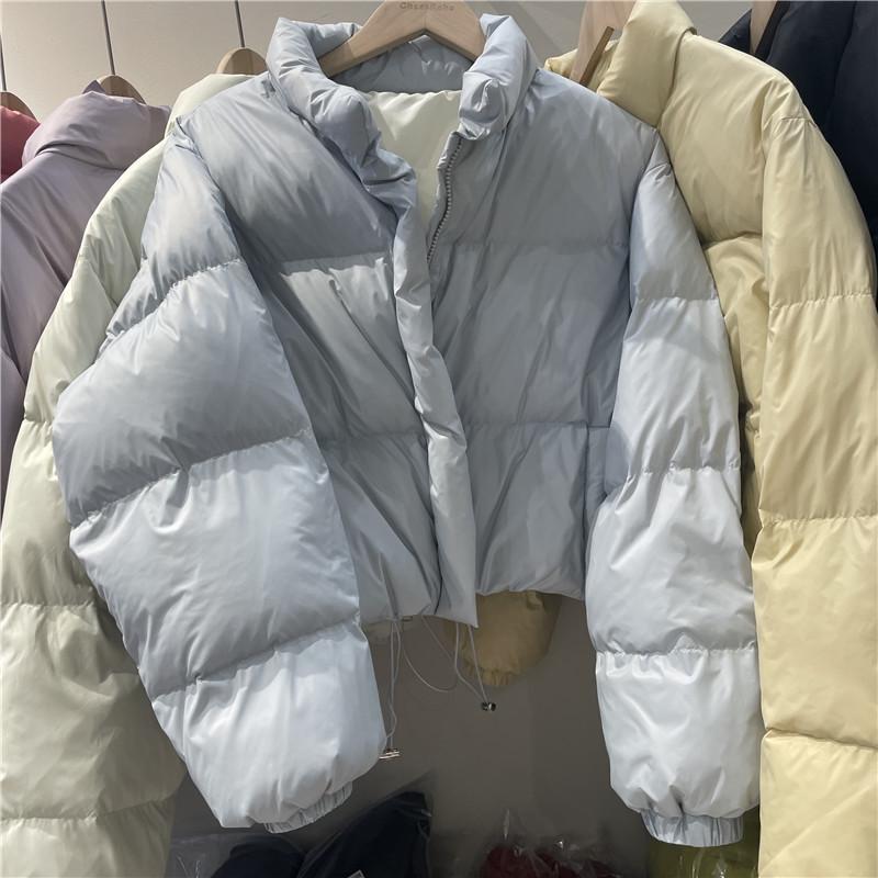 FASHION down jacket women's short 2024 winter new thickened loose small white duck down stand-up collar bread jacket trendy Clothes