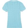 Polo Ralph Lauren SS23 Solid Cable Knit Polo Shirt Short Sleeves Women tops Blue WMPOKNINCU20643-300