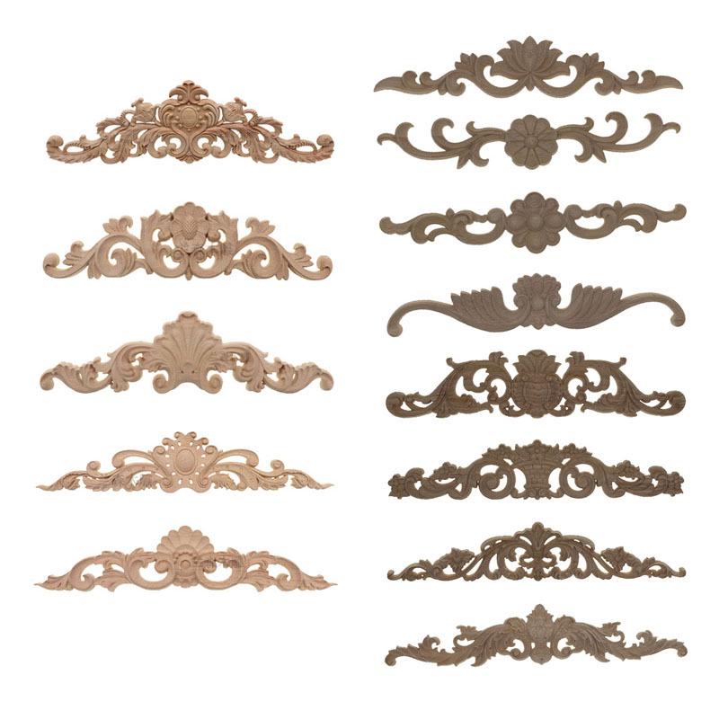 European Solid Wood Carved Floral Applique for Furniture and Doors