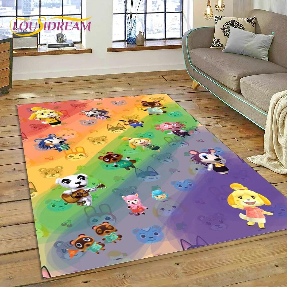 Cute Animal Crossing New Horizons Cartoon Carpet Rug for Bedroom Living Room Home Sofa Decoration,Kid Game Large Decor Floor Mat