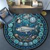 Marine Life Glass Round Area Rug Under Office Chairs Bedroom Living Room Home Decor