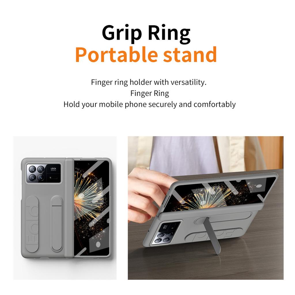 Чехол для Xiaomi Mix Fold 3 5G с подставкой и ремешком на запястье, ПК чехол для телефона с защитной пленкой из закаленного стекла