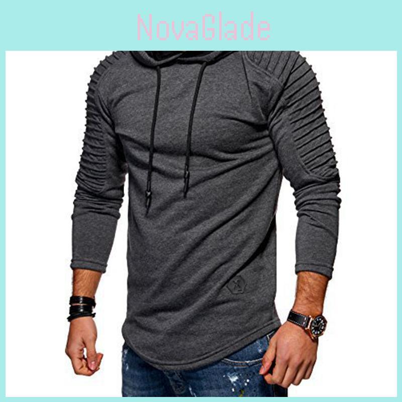 Classic Men Top T-shirt Long Sleeve Slim Fit Hooded Sweatshirt With Premium Materials