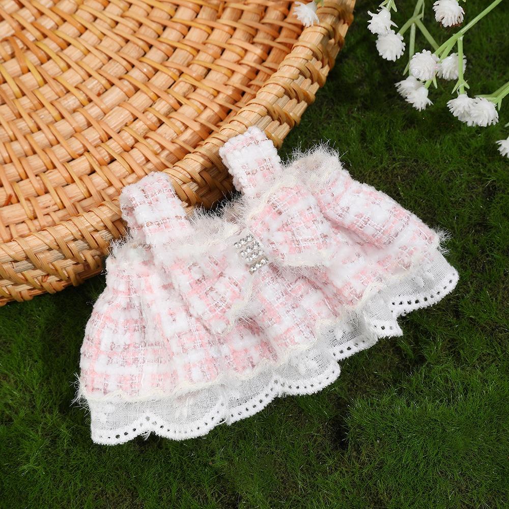 Cute Bow Lace Dress Retro Doll Accessories Fashion Girl Gift Toy for 10-15cm Cotton Doll
