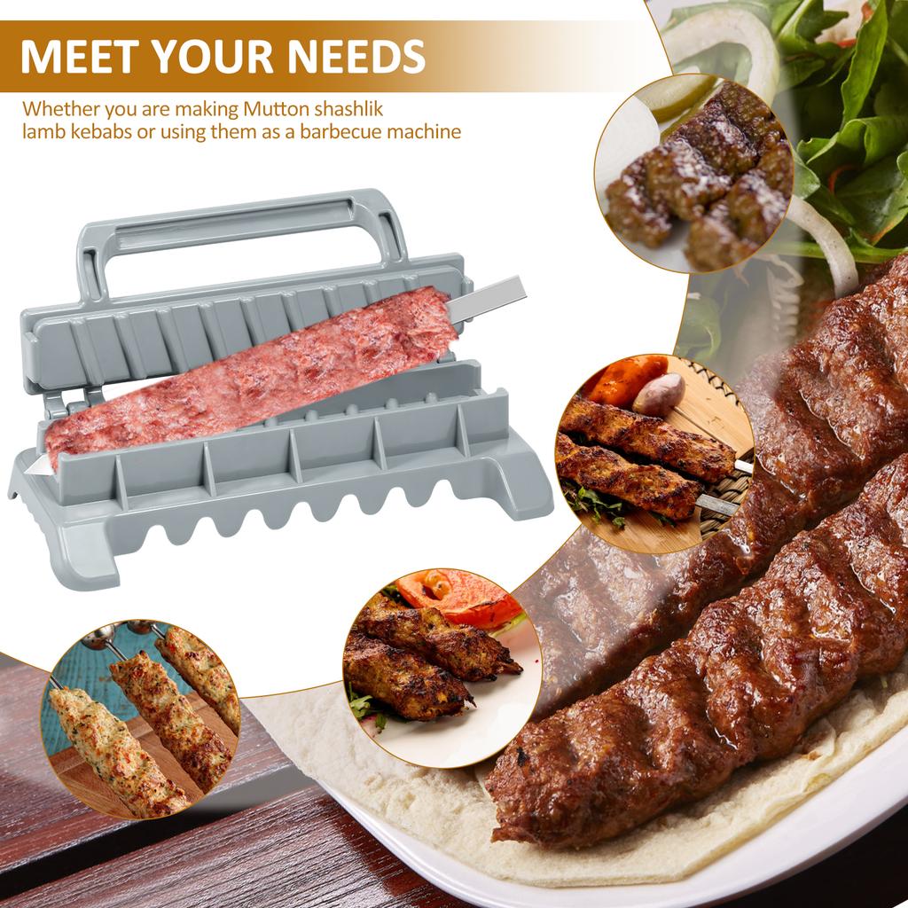 Plastic Kebab Maker Portable Press Kebab Maker Reusable Large Manual Kebab Mould Grilling Tool Barbecue Skewers for Home