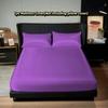 Solid Color Mattress Cover Satin Silk Mattress Pad Bed Cover Bedspread  Bedroom
