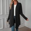 Женские легкие кардиганы с открытой передней частью, с длинным рукавом, повседневные, свободные, тонкие кардиганы