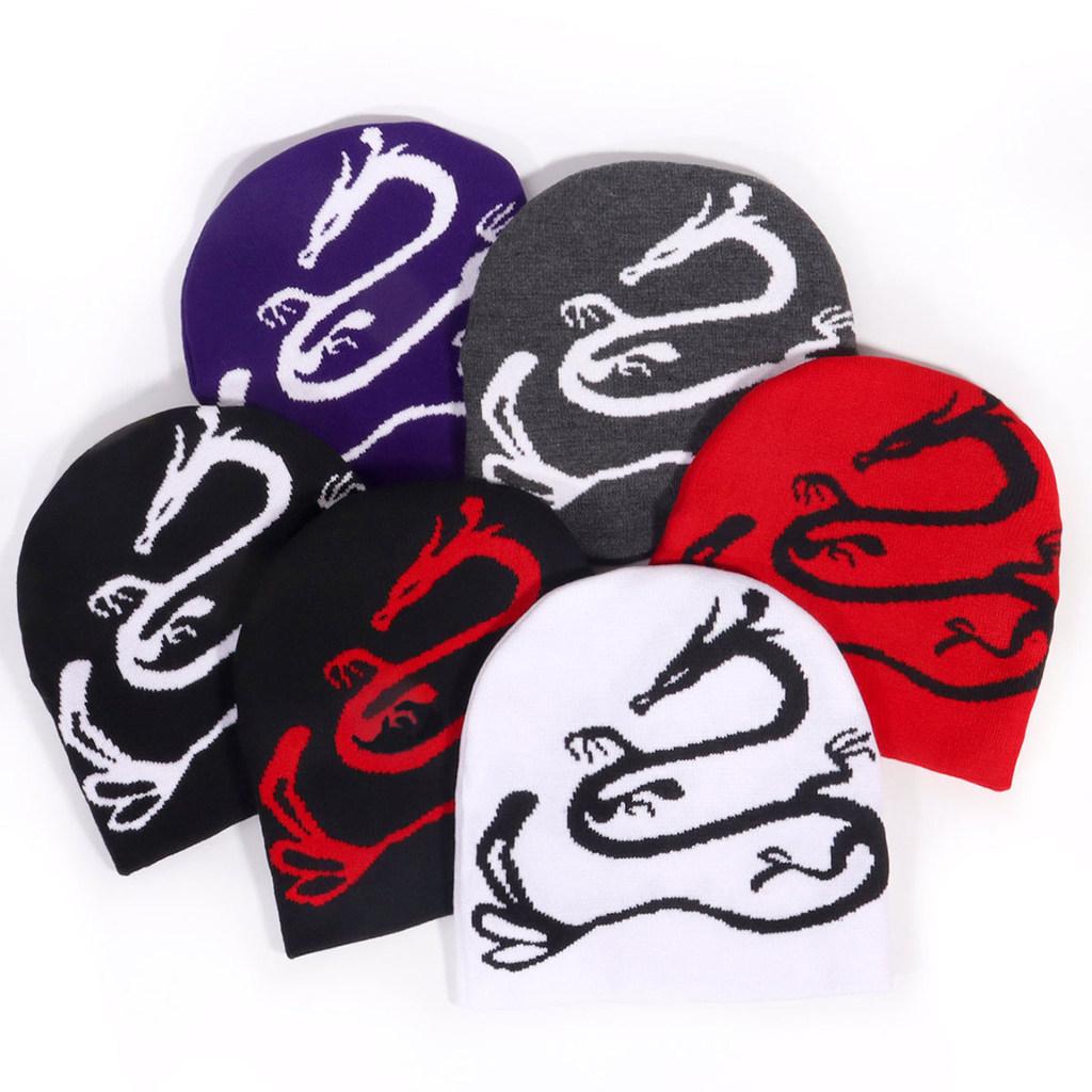 Animal Dragon Pattern Knitted Cap Cold Breathable And Fashionable Hat Gift