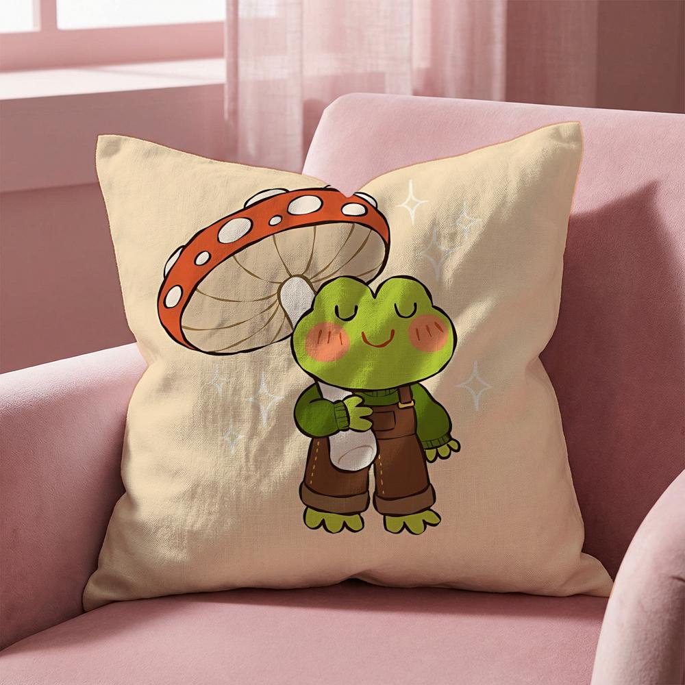 Animal cute frog Cushion Cover MultiScene Pillow Cover for Home  Car  Reversible Soft  Durable for Daily Use