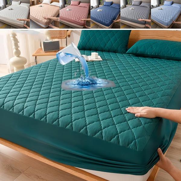 100% Waterproof Mattress Cover Quilted Thicken Single Double Elastic Fitted Sheet Style Bed Protector Pad King Size