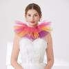 Perfect Match Colored Tulle Ruffled False Collar For Women Three-Layer Fake Collar For Halloween Costume Clown Neck Detachable Collar Shawl