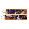 Embroidery Key Fobs Japanese Waves Key Tags Keychain For Motorcycles Cars Key Ring Accessories Jewelry Chaveiro Gifts