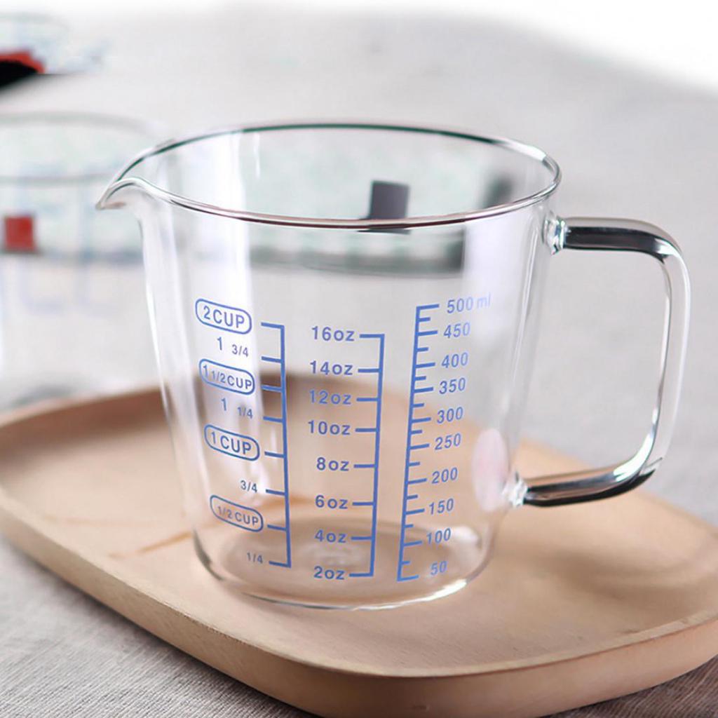 H&K Store 250ml 500ml Heat-resisting Glass Measuring Cup Milk Scale Microwave Measure Jug
