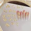 100pcs Alloy Star/Moon 3d Nail Art Charms Gold Flatback Love/Cross/Geometric Nails Decorations Manicure Supplies