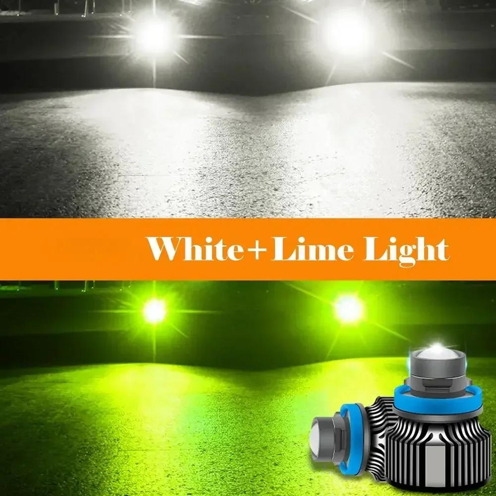 1PC 12V Laser Lens H7 H11 H8 H9 9006 HB4 Car Lens Headlight Led Fog Light Bulb LED Lamp White Yellow Ice Blue Turbo Fog Light