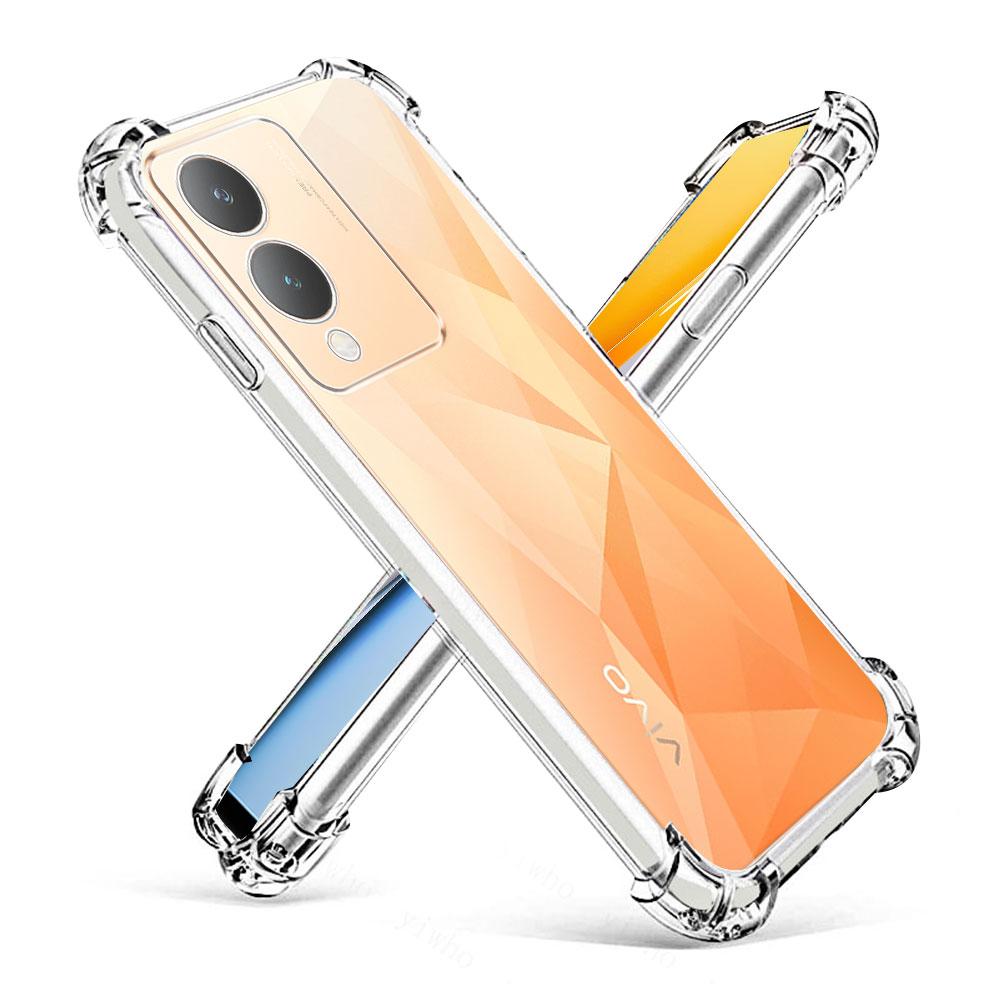 Для Vivo Y17S 2023 Чехол Прозрачный Ударопрочный Силиконовый Мягкий Чехол для Телефона Для VivoY17S Y 17S0 VIVO Y17S 6.56" Бампер Защита Задняя Крышка