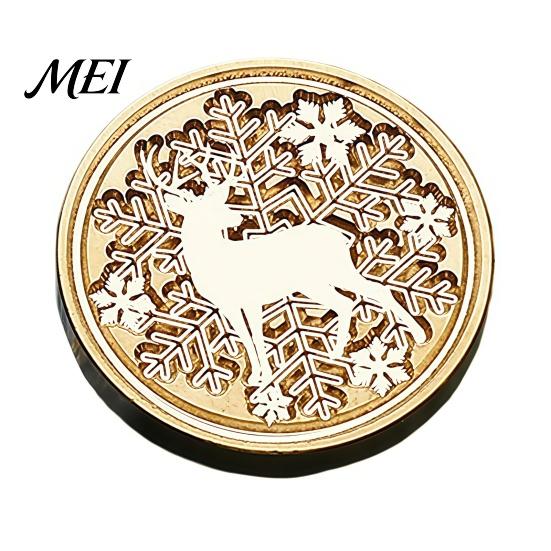 Artistic Relief Stamp Brass Wax Seal Heads, Alphabet Christmas Embossed Sealing Letter Tool Head for Envelope Gift Wrapping Journal Scrapbook