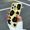Простой Черный Чехол-Жвачка с Леопардовым Принтом для iPhone 17 AIR 16 15 14 13 12 11 PRO MAX PLUS Y2K Ударопрочный Силиконовый Чехол
